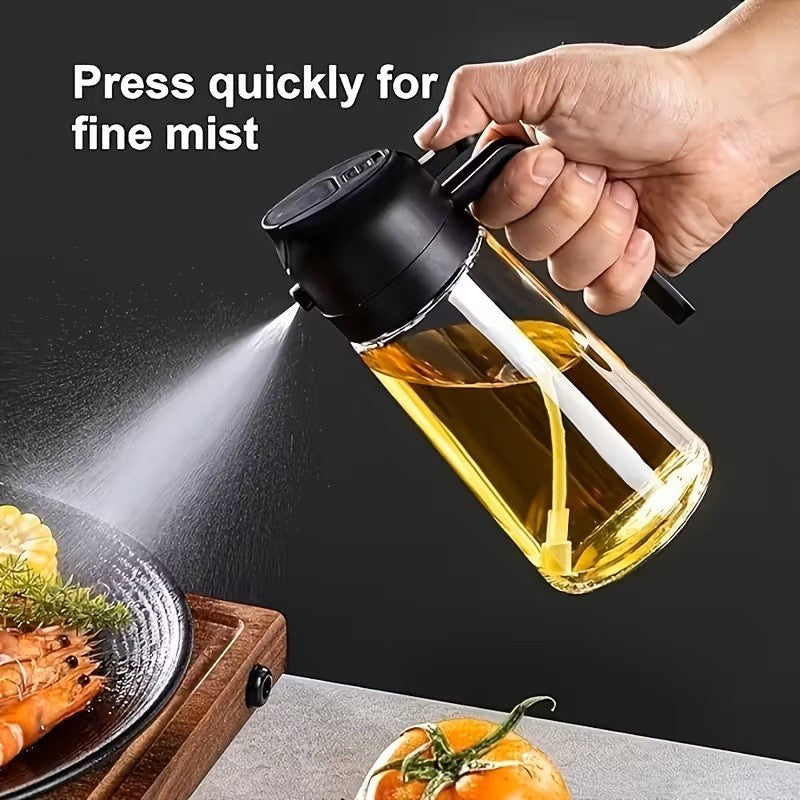 2 in 1 Oil Spray Bottle Pour Dispenser 16oz Kitchen Cooking Tool