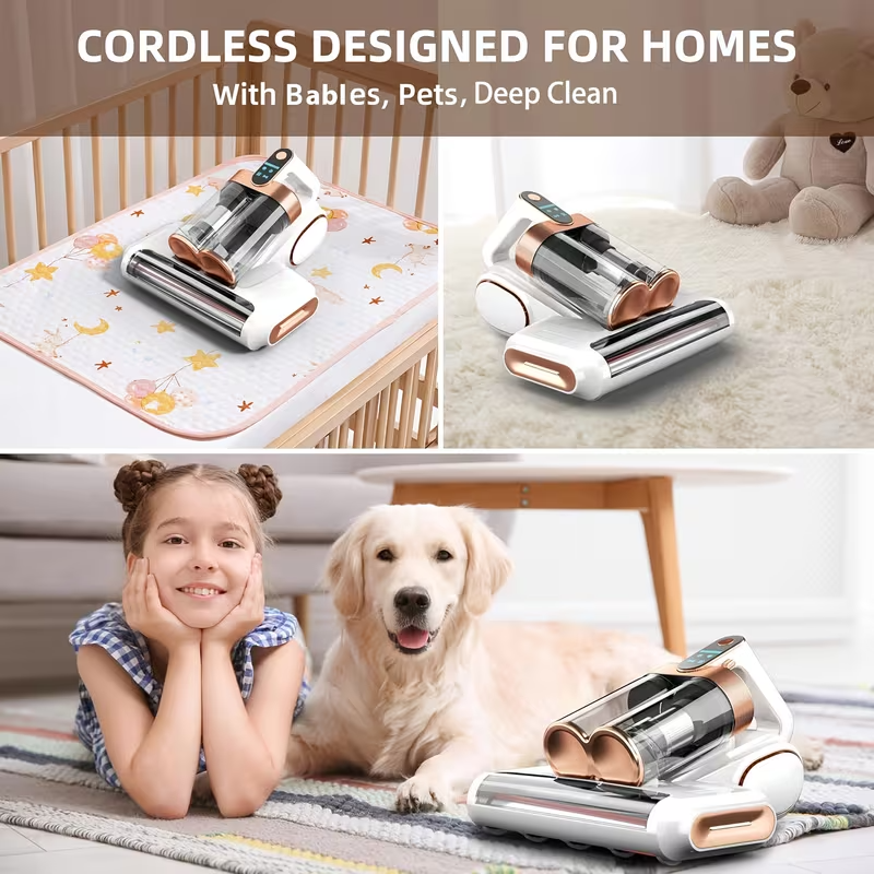16Kpa Mattress Vacuum Cleaner UV-C Bed Vacuum Hot Air Anti Dust Mite Handheld