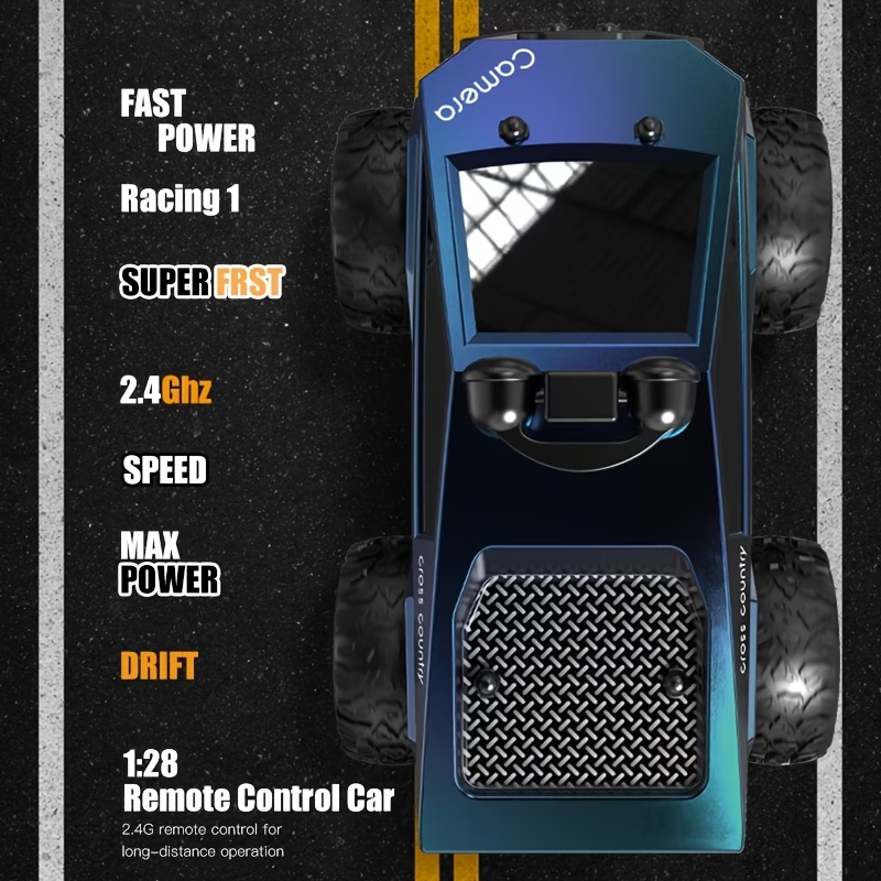 1:28 RC Off Road Truck HD Camera APP Control Monster Car 2 Batteries