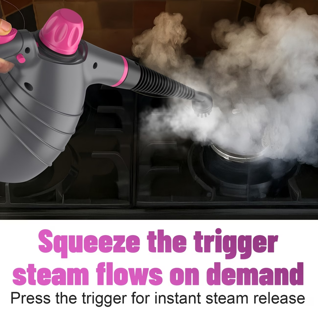 1050W Handheld Steam Cleaner 12PCS Portable Multi Surface w/ Safety Lock