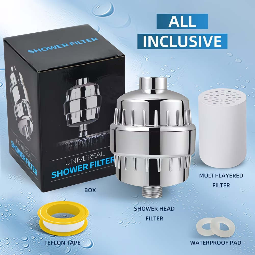20-Stage Shower Filter – Removes Chlorine, Softens Water, Anti-Clog