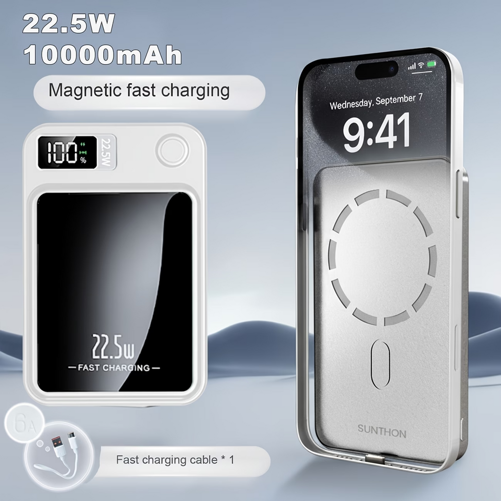 10000mAh Magnetic Wireless Power Bank 22.5W Fast Charge PD20W LED for iPhone And