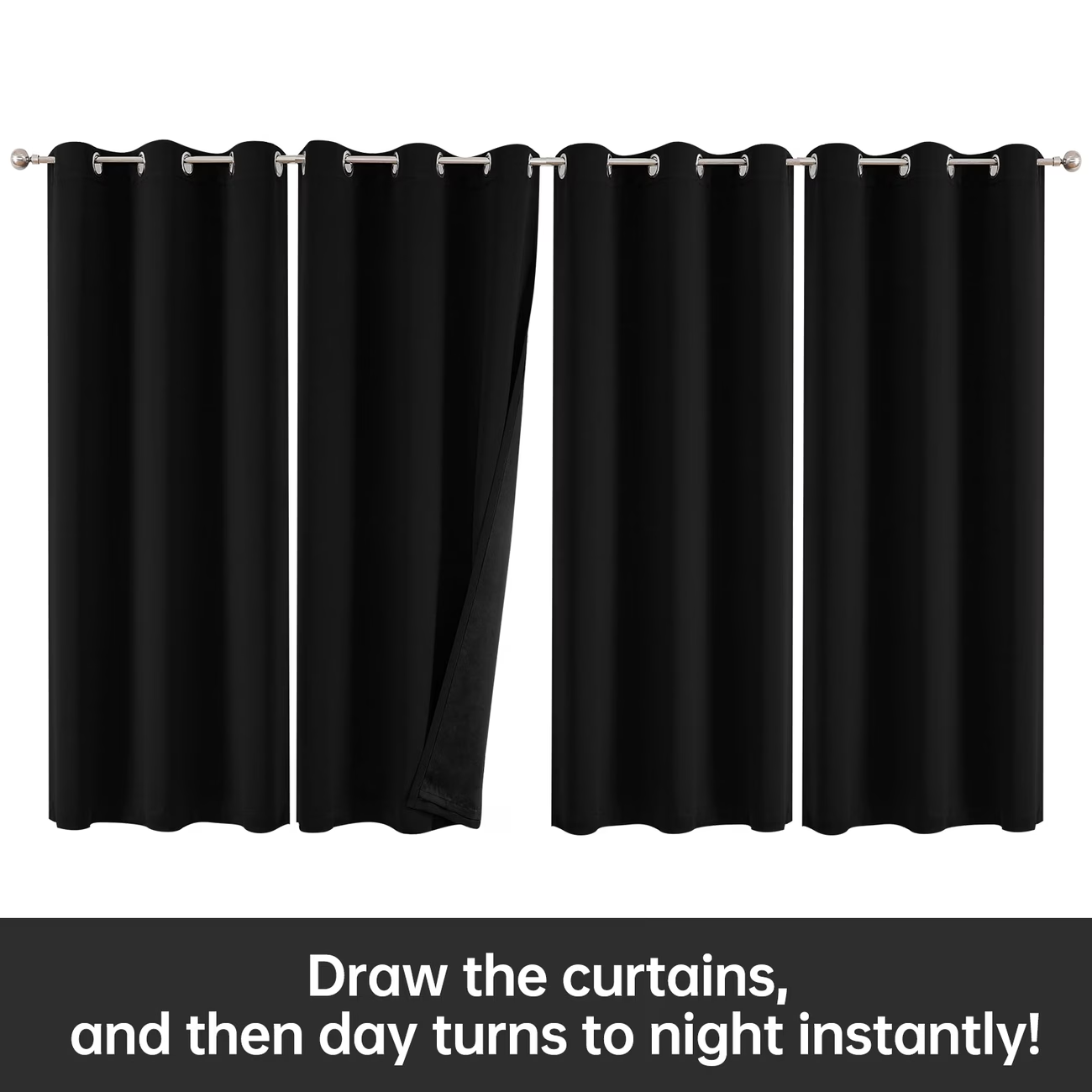 100% Blackout Curtains Thermal Insulated Noise Reducing Window Panels