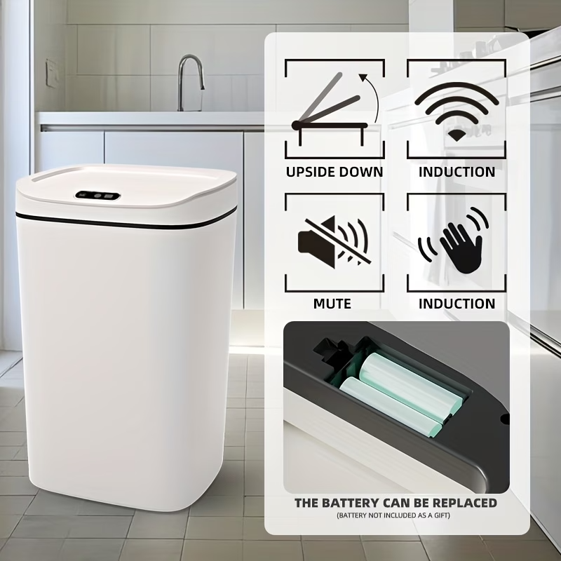 16L Hands Free Smart Trash Can With Motion, Sealing Lid And Odor Blocking