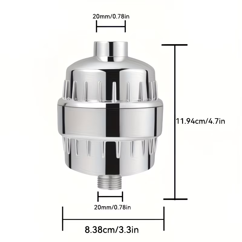 20-Stage Shower Filter – Removes Chlorine, Softens Water, Anti-Clog