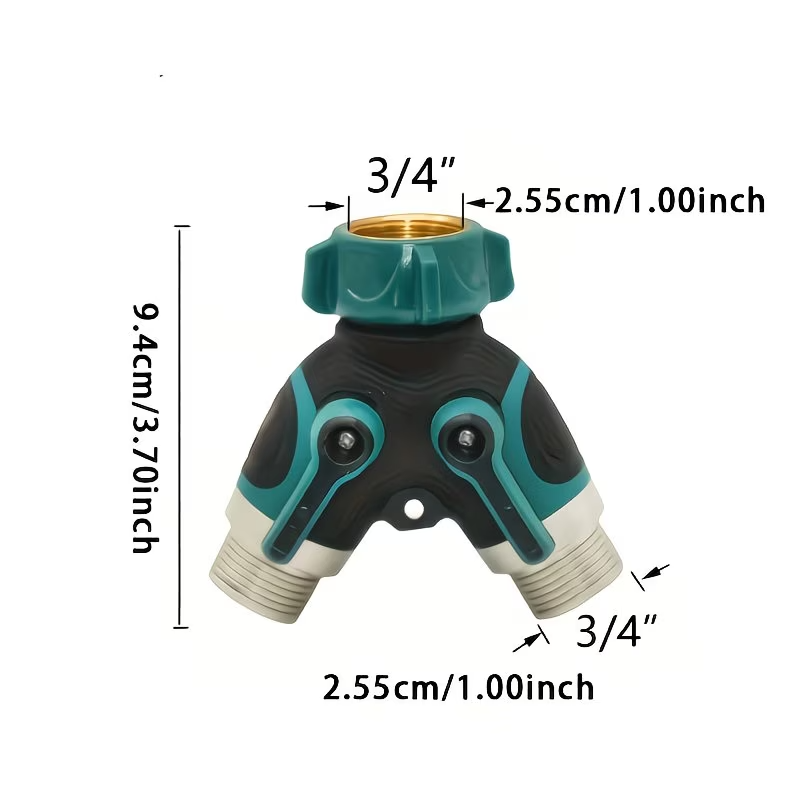 3/4 Inch Garden Hose Splitter Y Connector Tap Adapter Irrigation Valve