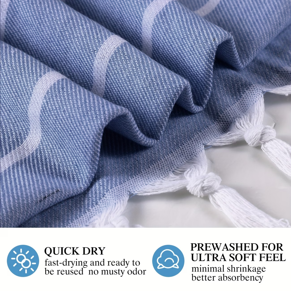 12PCS Turkish Beach Towels Cotton Oversized 35x71 Quick Dry Lightweight Pool Gym