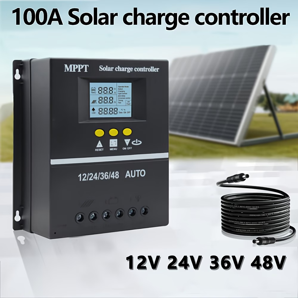 100A MPPT Solar Charge Controller LCD 12V-48V Battery Regulator