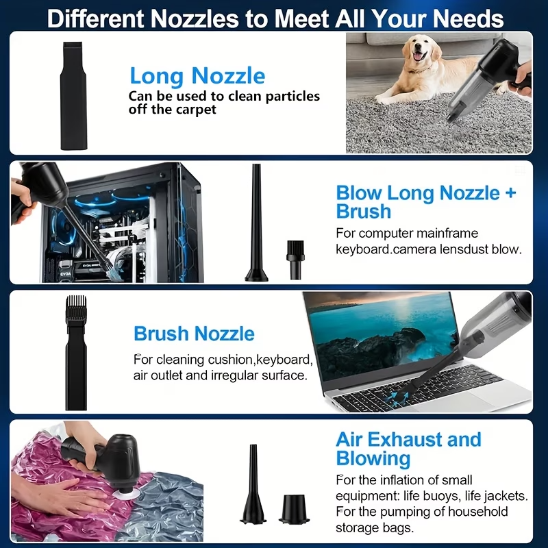 3 in 1 Wireless Handheld Vacuum Cleaner High Power Cordless Car Home Blower
