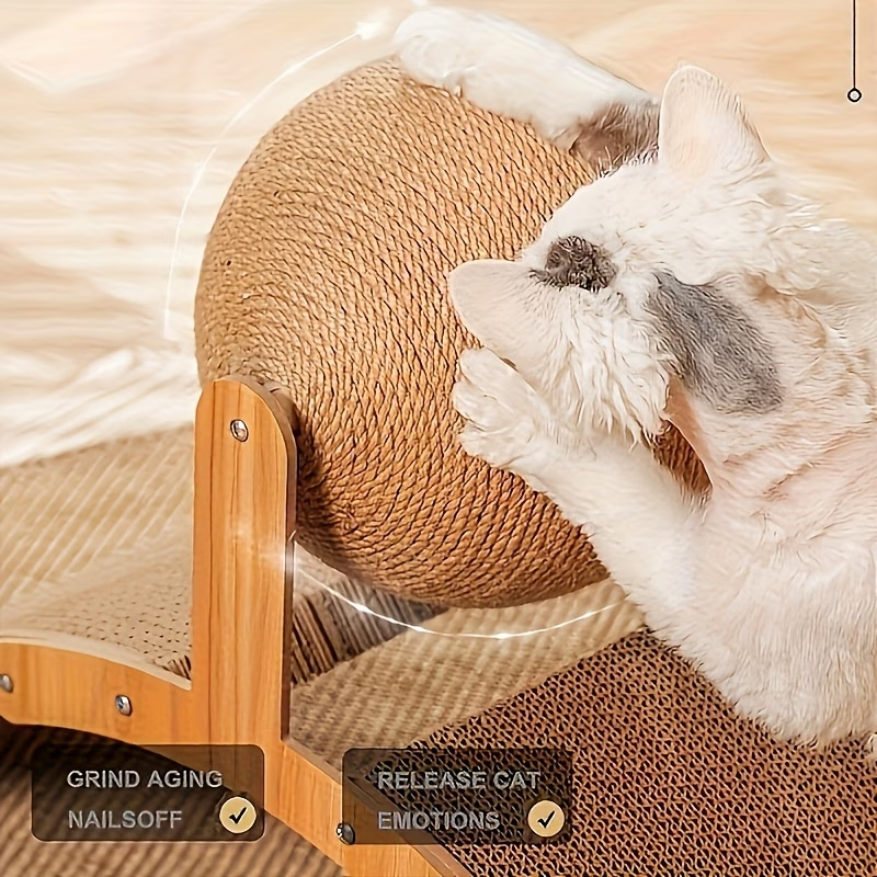 2in1 Cat Scratcher Sisal Scratching Post Pad w/ Hanging Ball for Kittens