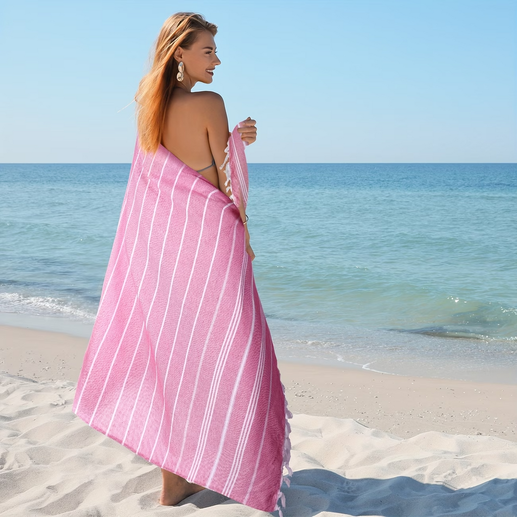 12PCS Turkish Beach Towels Cotton Oversized 35x71 Quick Dry Lightweight Pool Gym