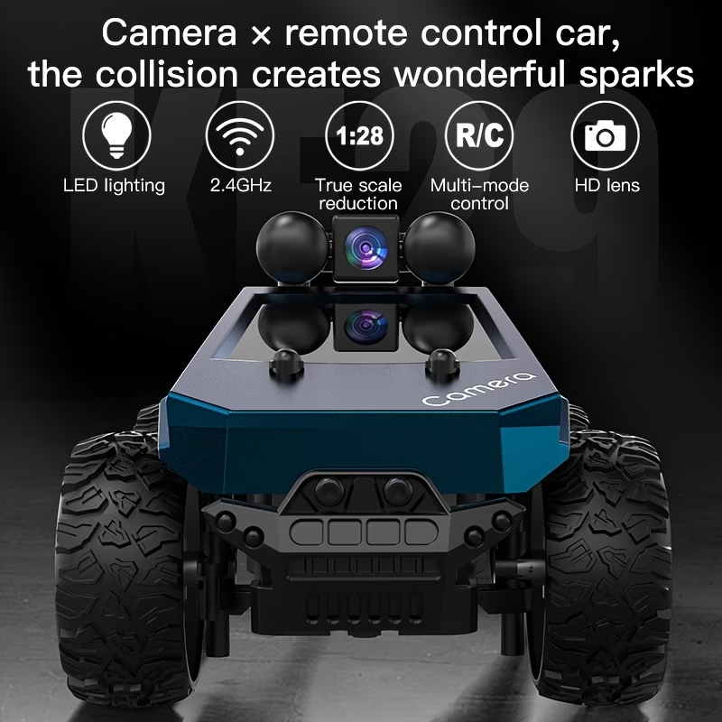 1:28 RC Off Road Truck HD Camera APP Control Monster Car 2 Batteries