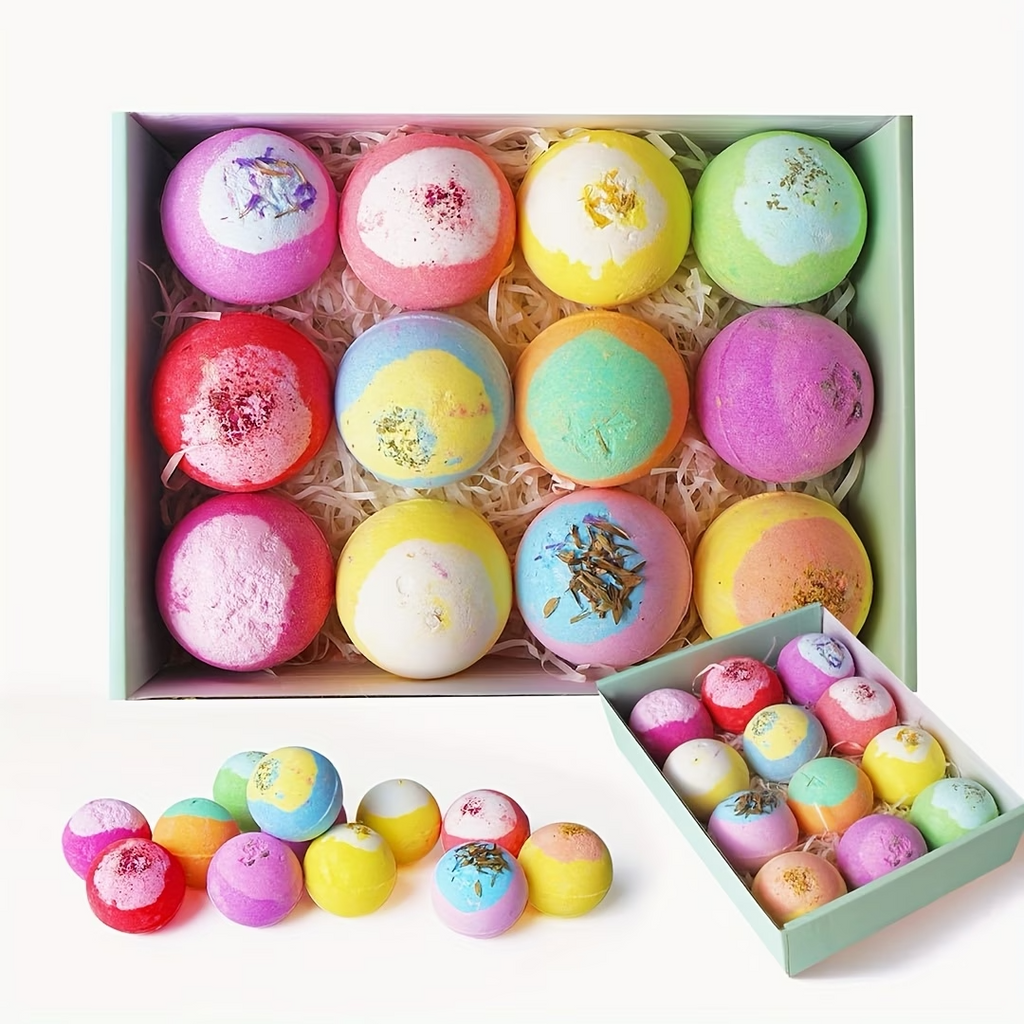 12PCS Bath Bomb Gift Set Large Aromatherapy Bubble Spa Balls Relaxing Gifts
