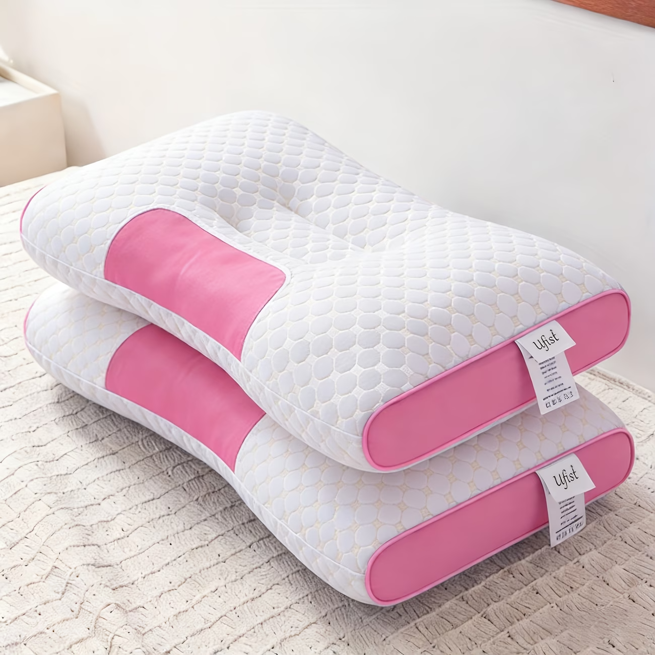 2pcs Adjustable Ergonomic Orthopedic Contour Support Neck Pillows With High-Qual