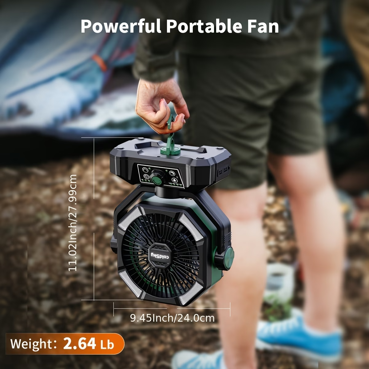 20000mAh Camping Fan Battery Powered Portable Fan LED Lantern Remote