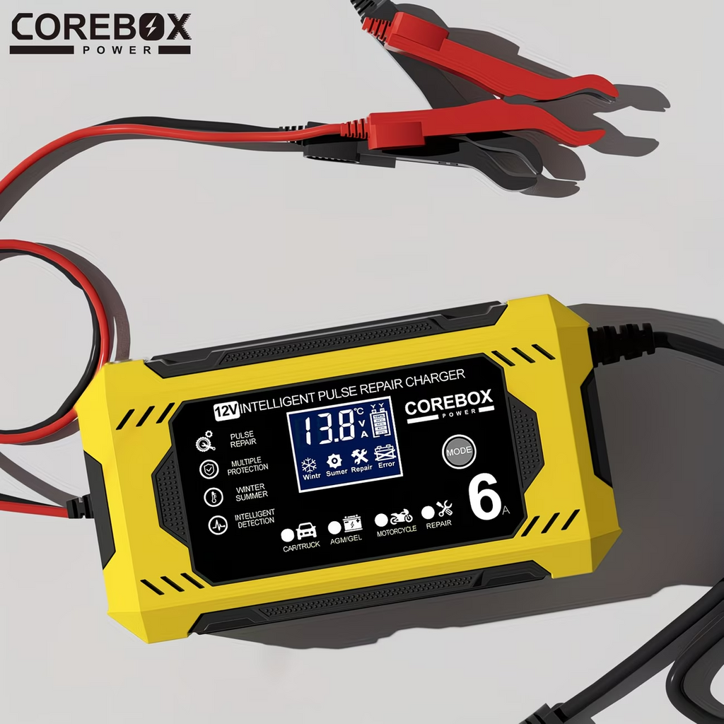 12V Smart Battery Charger 6A LCD Trickle Maintainer Car Motorcycle