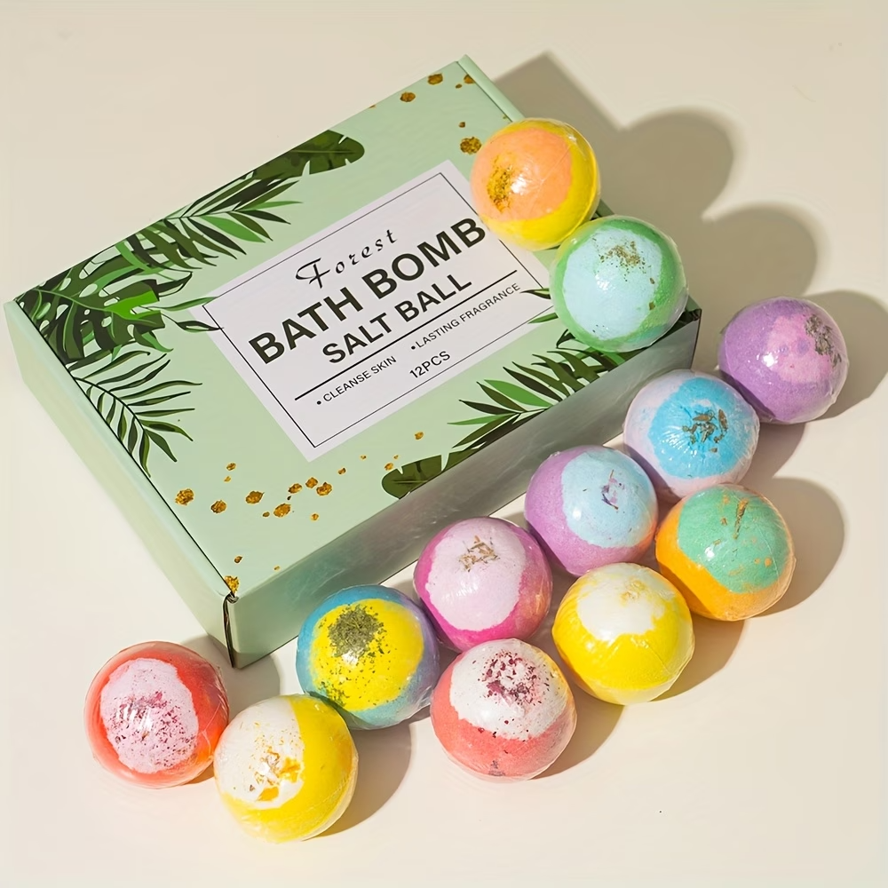 12PCS Bath Bomb Gift Set Large Aromatherapy Bubble Spa Balls Relaxing Gifts