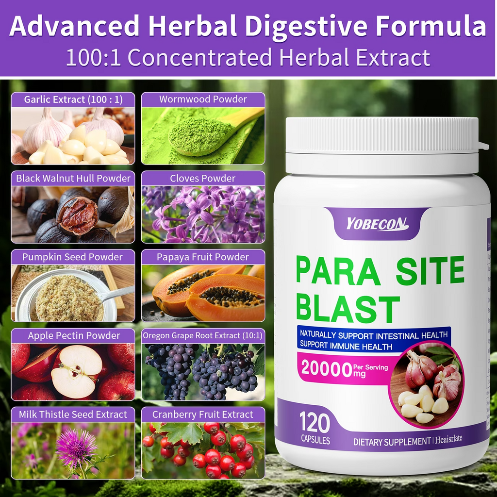 120 Caps Parasite Cleanse Supplement Garlic Wormwood Black Walnut Detox