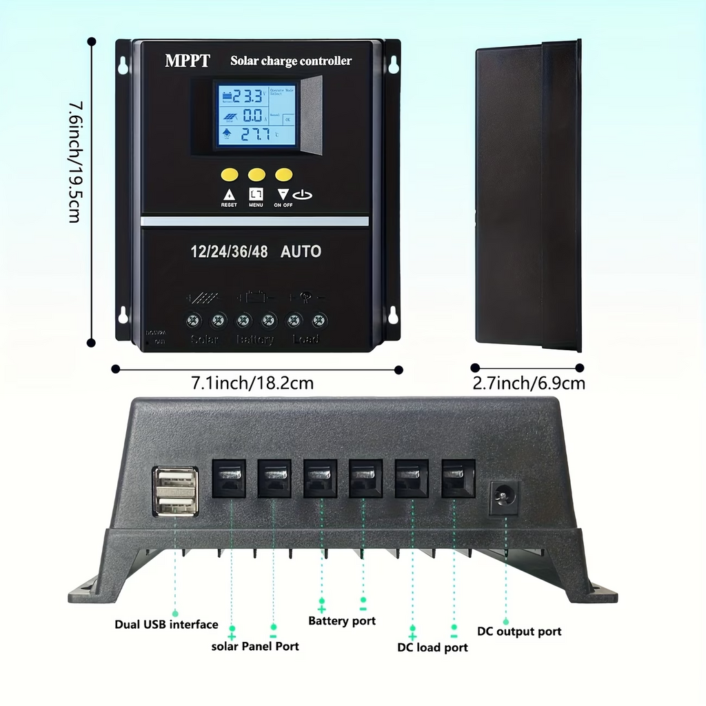 100A MPPT Solar Charge Controller LCD 12V-48V Battery Regulator