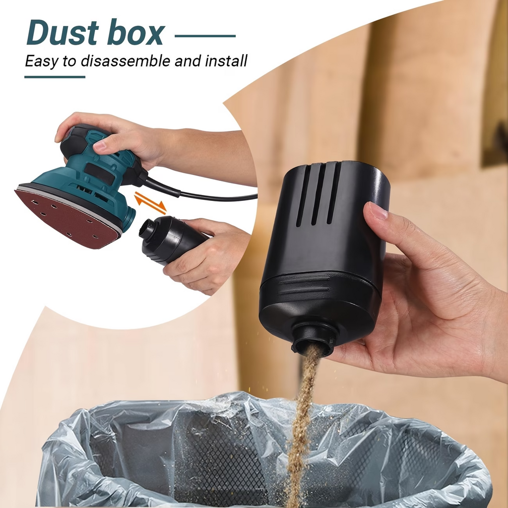 130W Detail Sander 12000RPM Hand Sander w/ Dust Collection 12 Sandpaper
