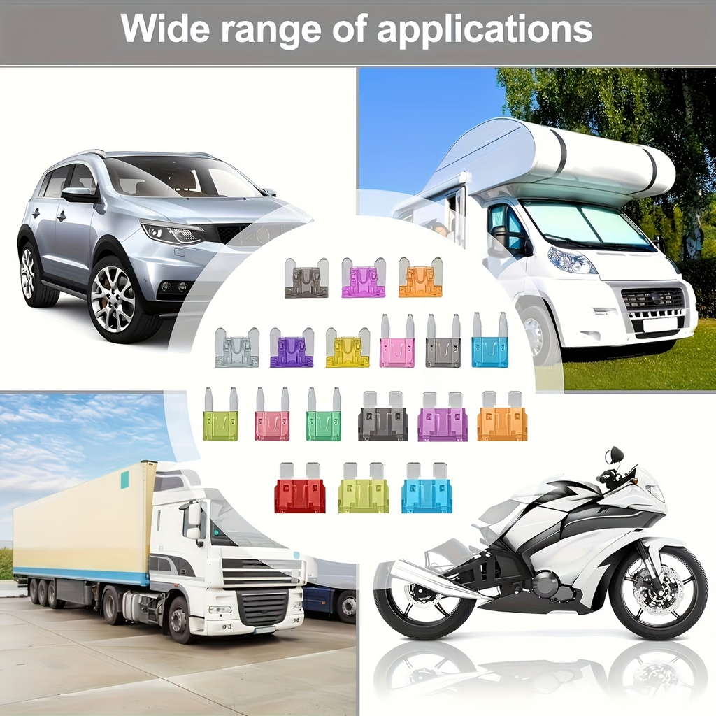 180 PCS Automotive Fuse Kit Mini Standard Micro Blade Fuses Set