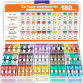180 PCS Automotive Fuse Kit Mini Standard Micro Blade Fuses Set