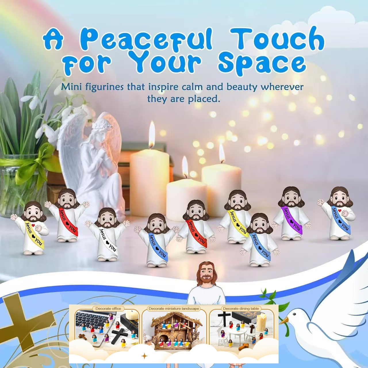 100pcs Mini Figurines Religious PVC Small Statues Easter VBS Church Crafts