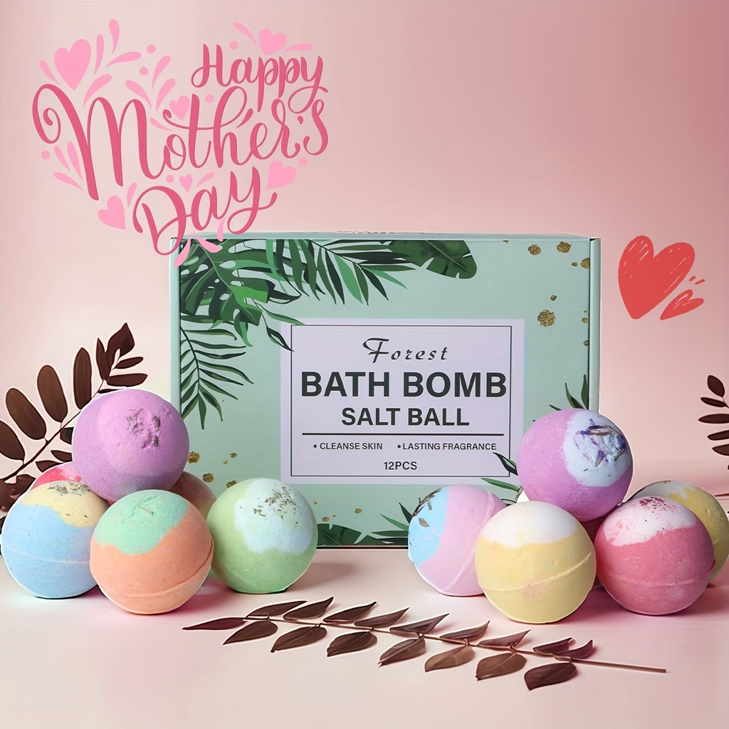 12PCS Bath Bomb Gift Set Large Aromatherapy Bubble Spa Balls Relaxing Gifts