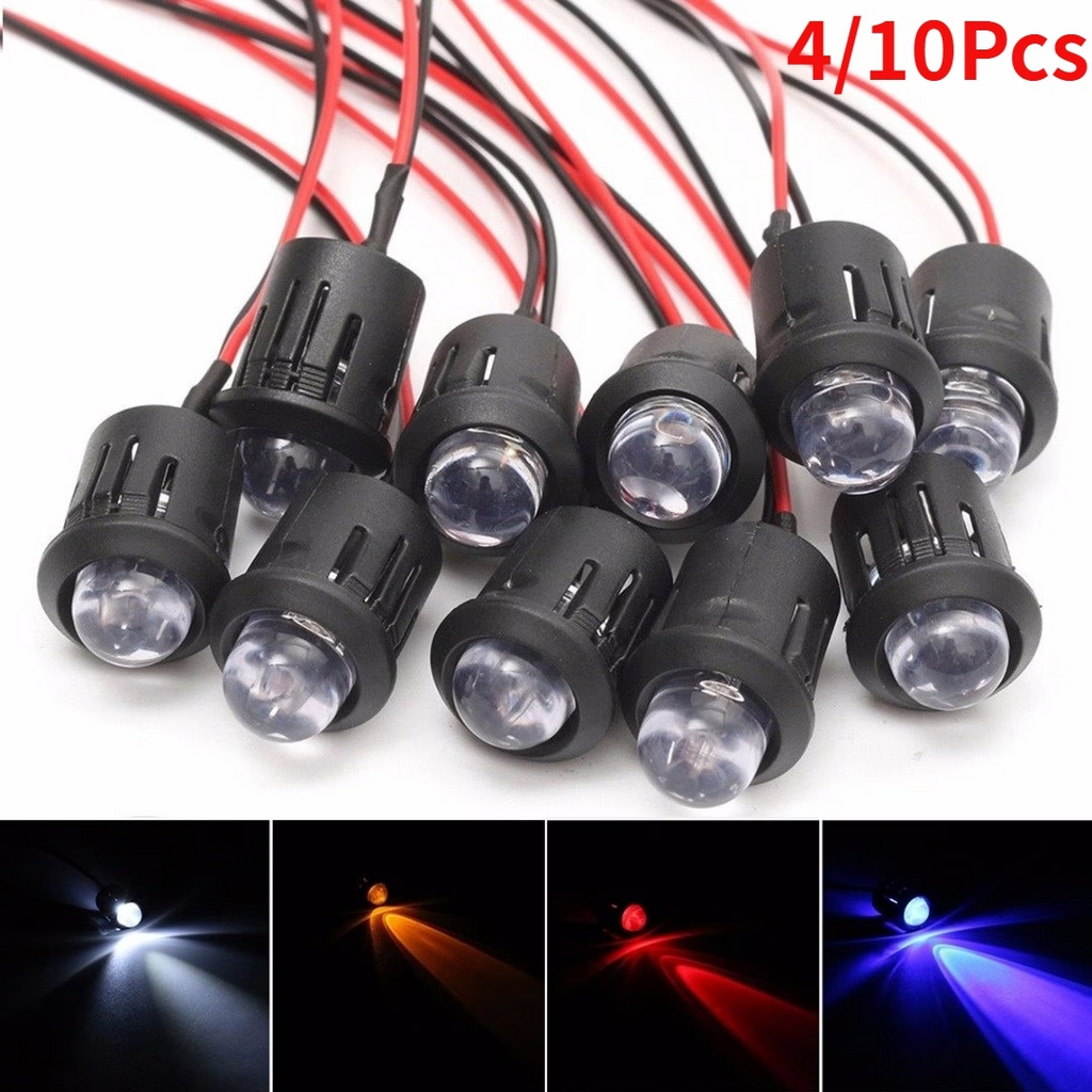 10PCS 12V 10MM LED Diodes Pre Wired Lights DIY Home Decor Lamp Kit