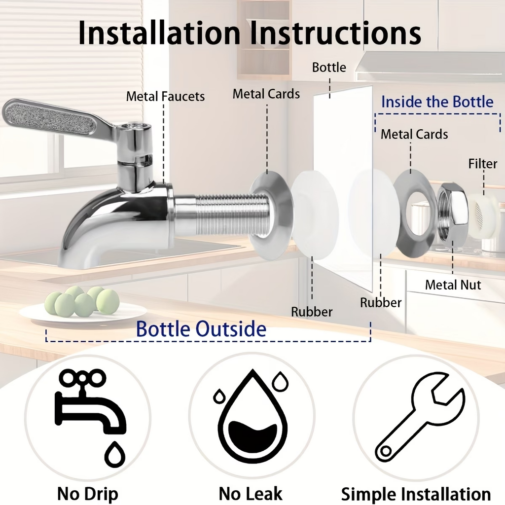 2 Pack Glass Drink Dispenser w/ Stand Spigot Fruit Infuser 1 Gallon