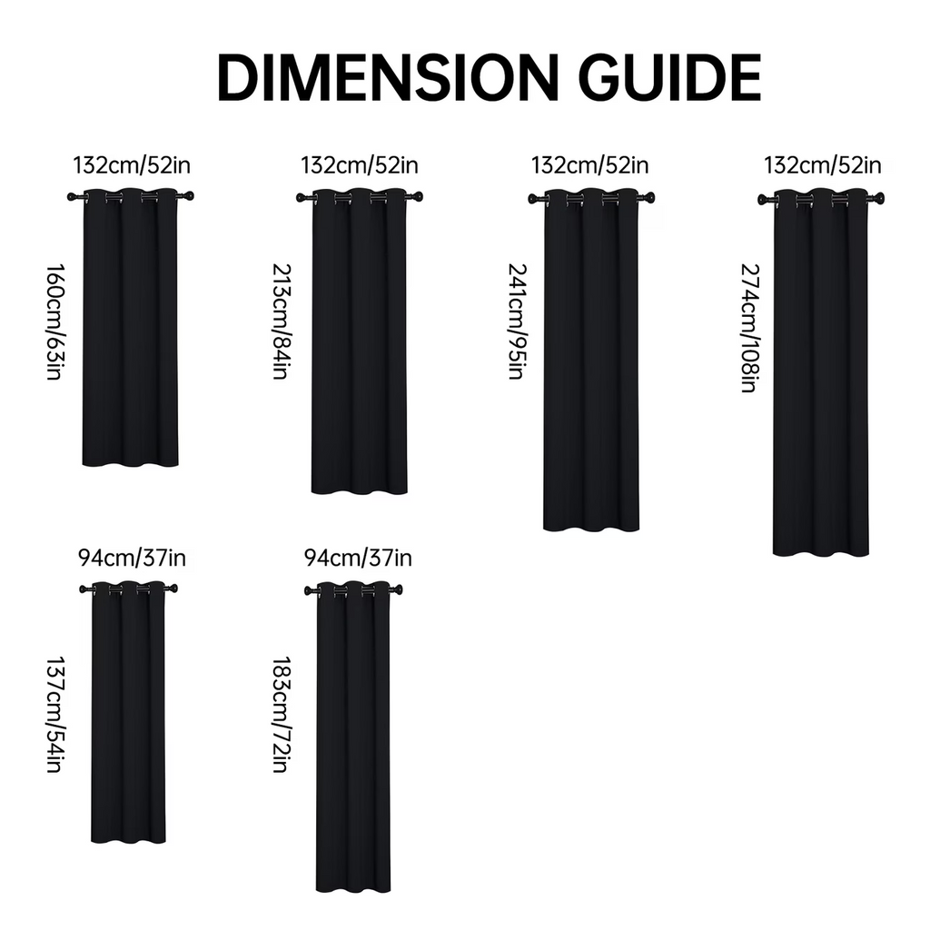 100% Blackout Curtains Thermal Insulated Noise Reducing Window Panels