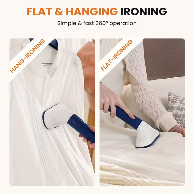 1500W Garment Steamer Vertical Rolling Clothes Steamer 60min Tank Fast Heat Comm