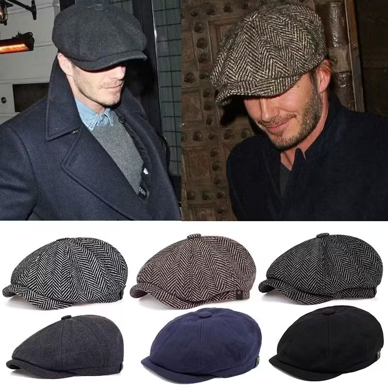2PCS Men Women Tweed Newsboy Cap Gatsby Ivy Cabbie Flat Golf Hat