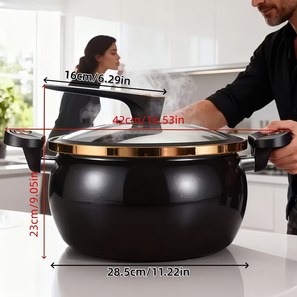 2.19 Gallon Non-Stick Soup Pot Large Cooking Pot Induction & Gas Stove