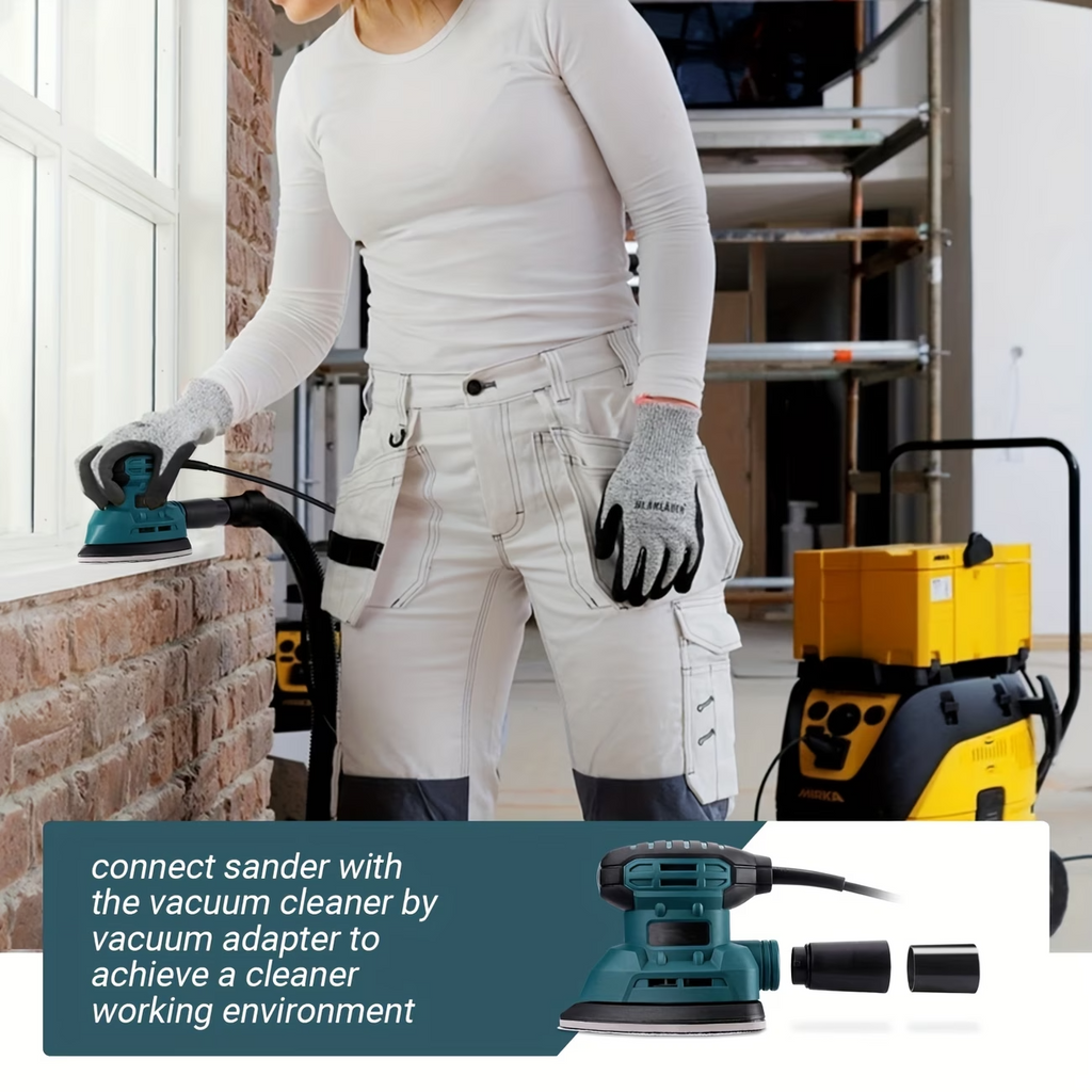 130W Detail Sander 12000RPM Hand Sander w/ Dust Collection 12 Sandpaper