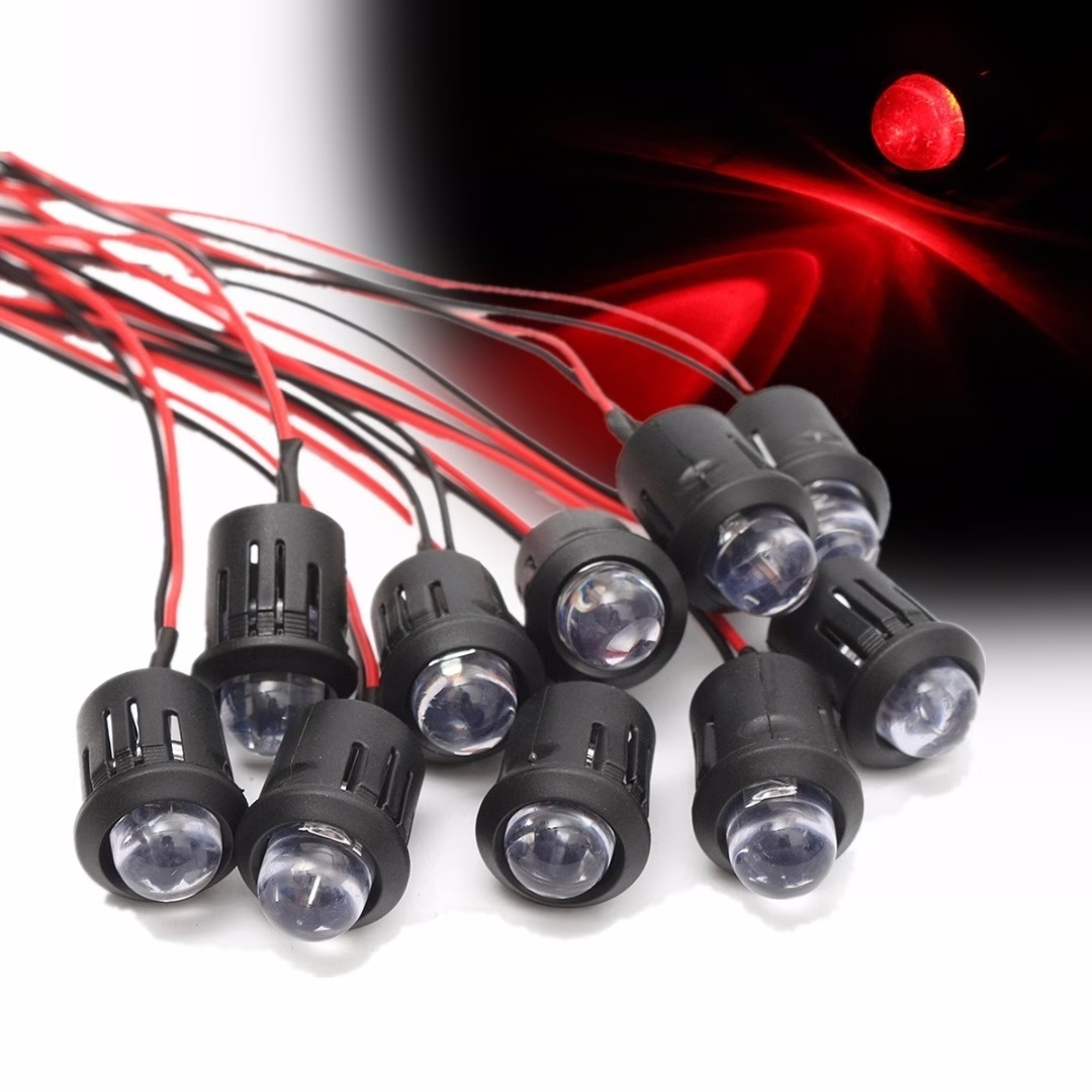 10PCS 12V 10MM LED Diodes Pre Wired Lights DIY Home Decor Lamp Kit