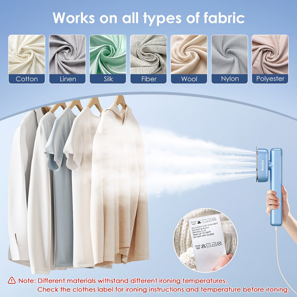 1100W Garment Steamer Portable Steam Iron 20S Fast Heat Travel Home