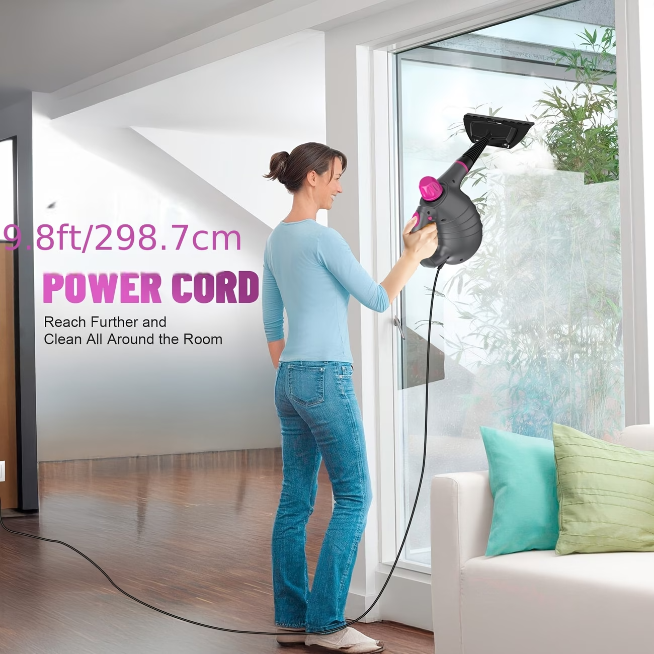 1050W Handheld Steam Cleaner 12PCS Portable Multi Surface w/ Safety Lock