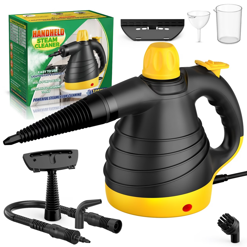 1050W Handheld Steam Cleaner 12PCS Portable Multi Surface w/ Safety Lock