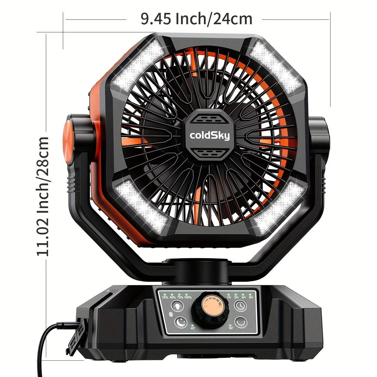 20000mAh Camping Fan Battery Powered Portable Fan LED Lantern Remote