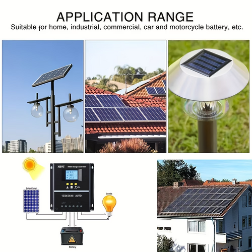 100A MPPT Solar Charge Controller LCD 12V-48V Battery Regulator