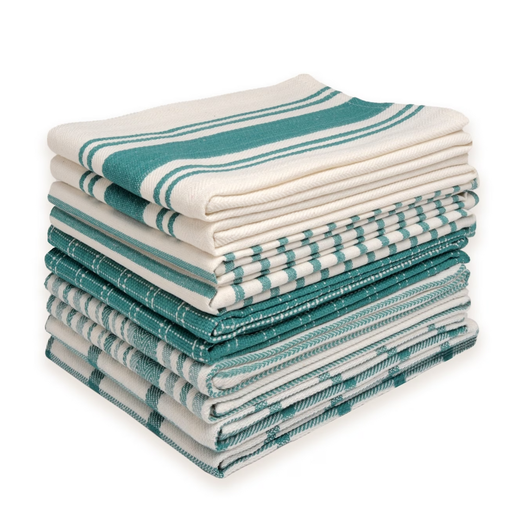 10 Pack Cotton Kitchen Towels Absorbent Dish Cloths Cleaning Drying