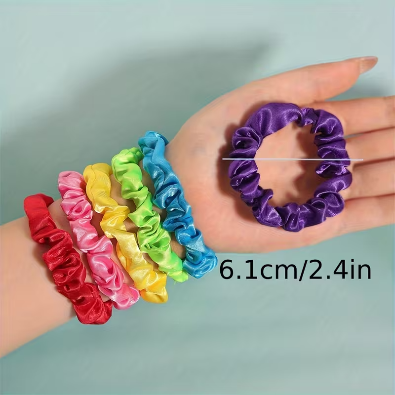 19PCS Satin Hair Elastics Scrunchies Set Thin Soft Stretchy Hair Ties