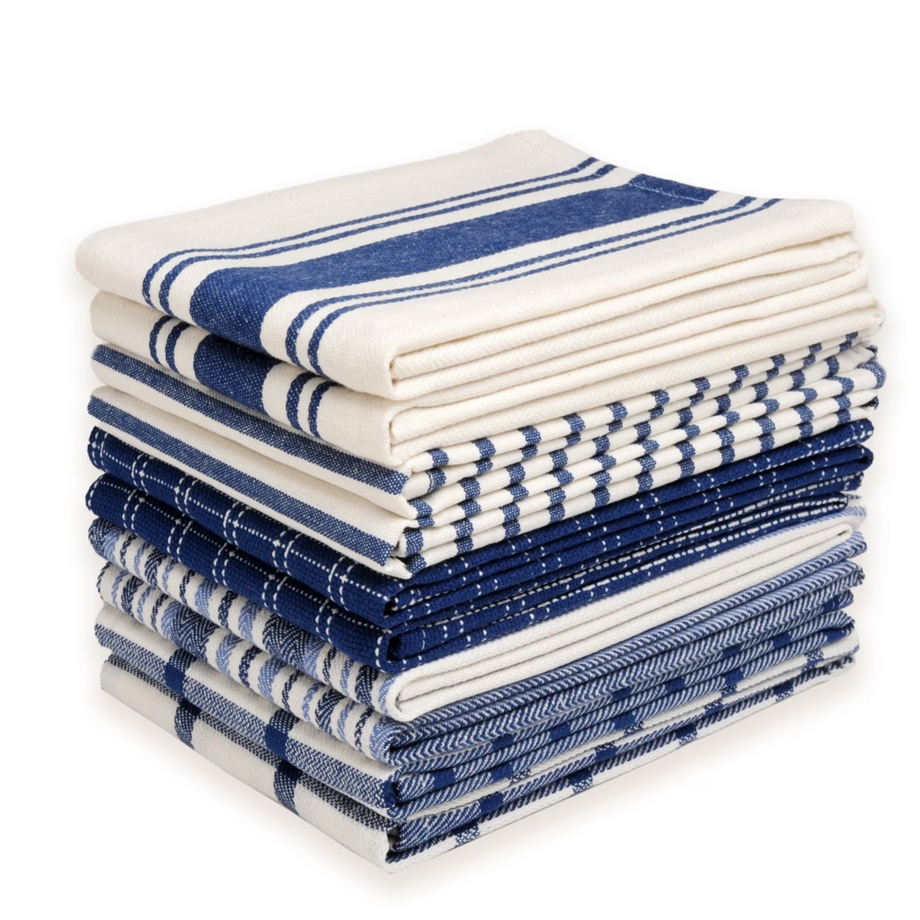 10 Pack Cotton Kitchen Towels Absorbent Dish Cloths Cleaning Drying