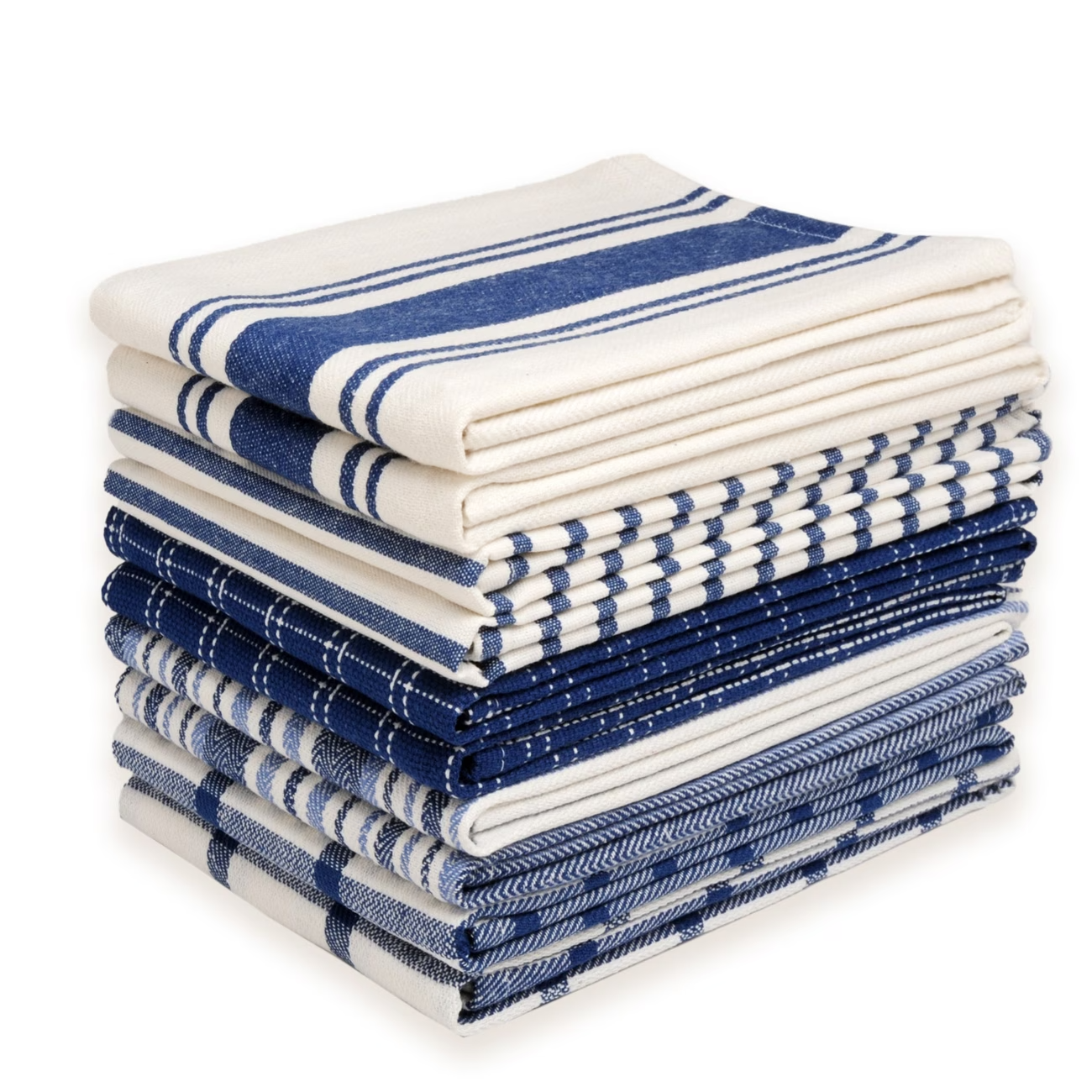 10 Pack Cotton Kitchen Towels Absorbent Dish Cloths Cleaning Drying
