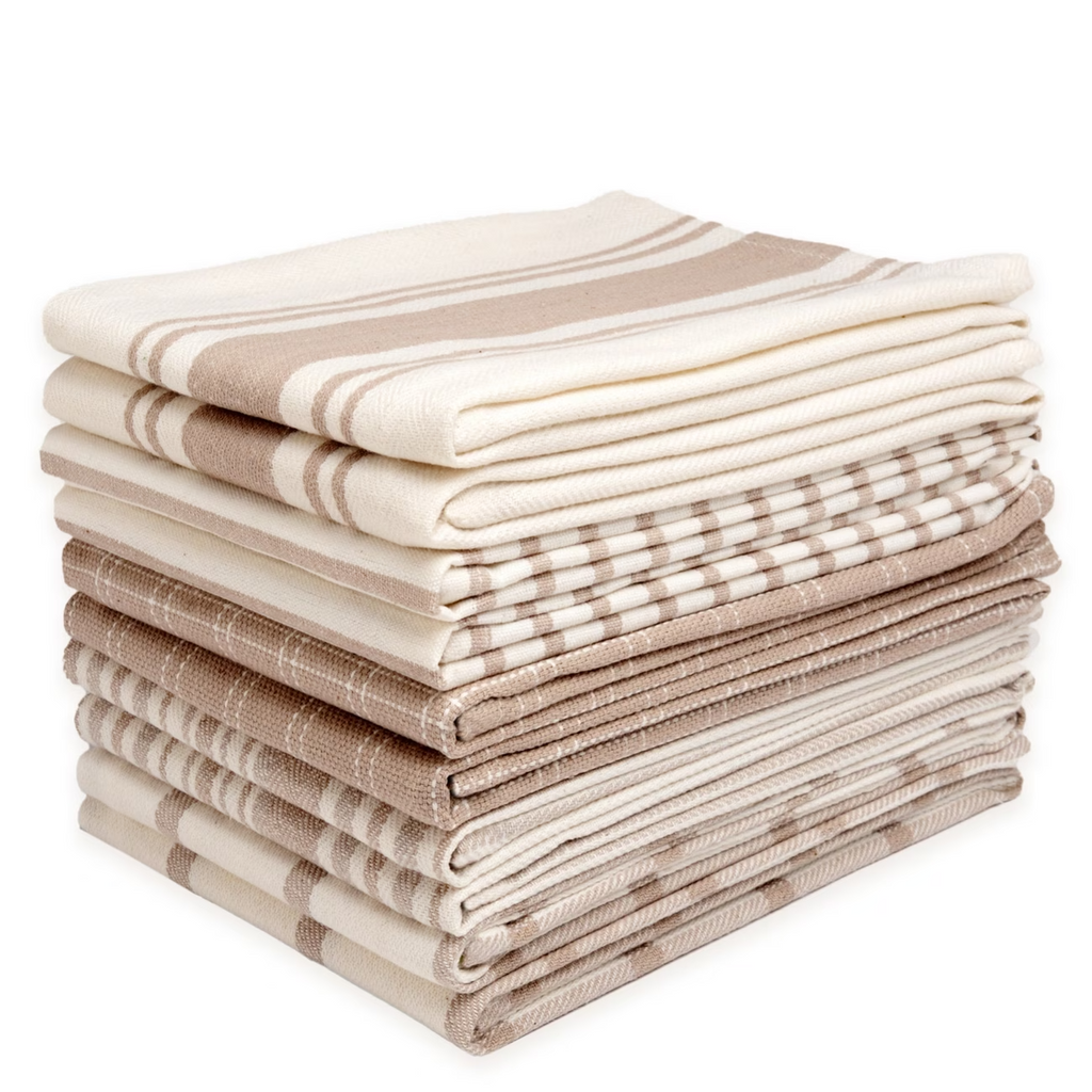 10 Pack Cotton Kitchen Towels Absorbent Dish Cloths Cleaning Drying