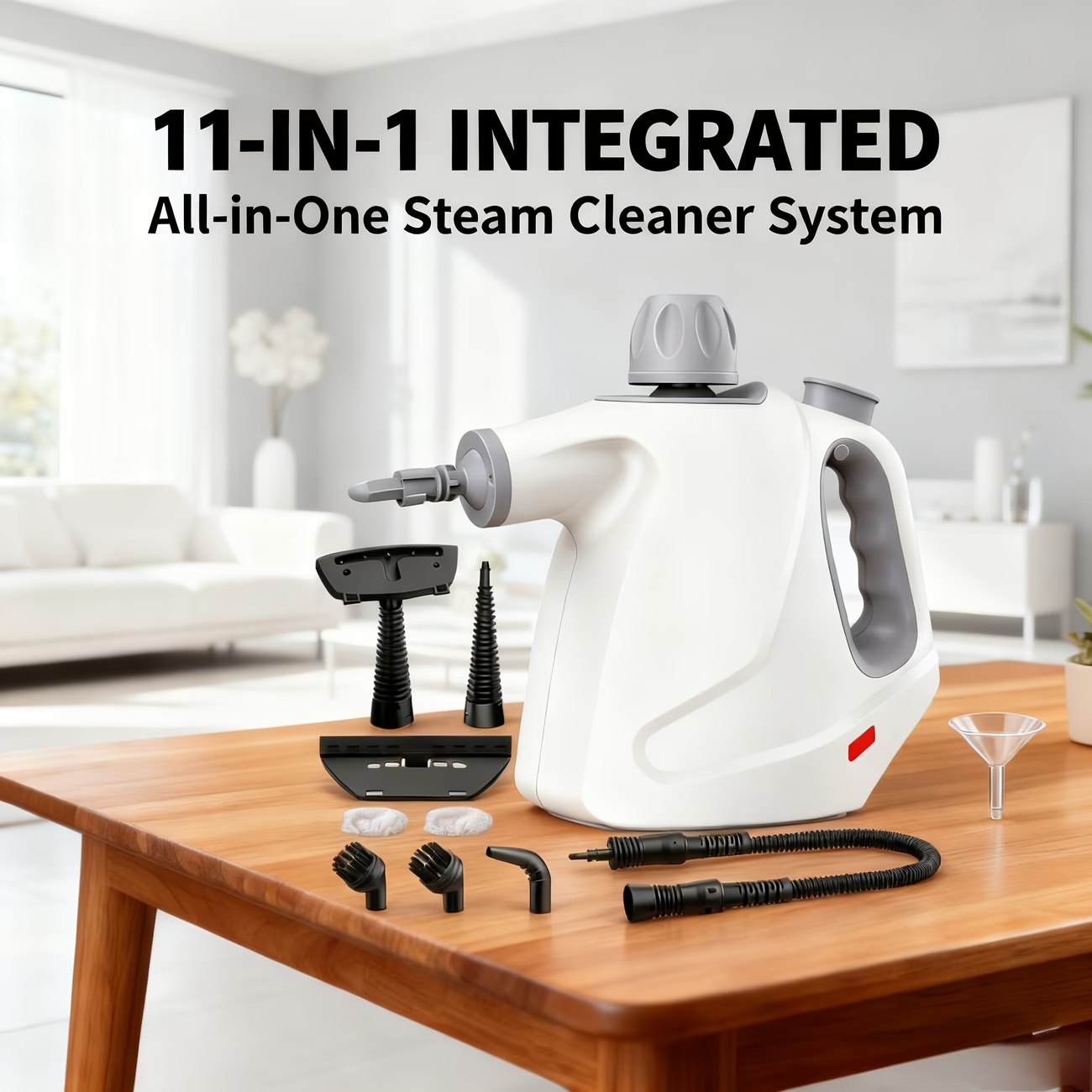1050W Handheld Steam Cleaner 12PCS Portable Multi Surface w/ Safety Lock