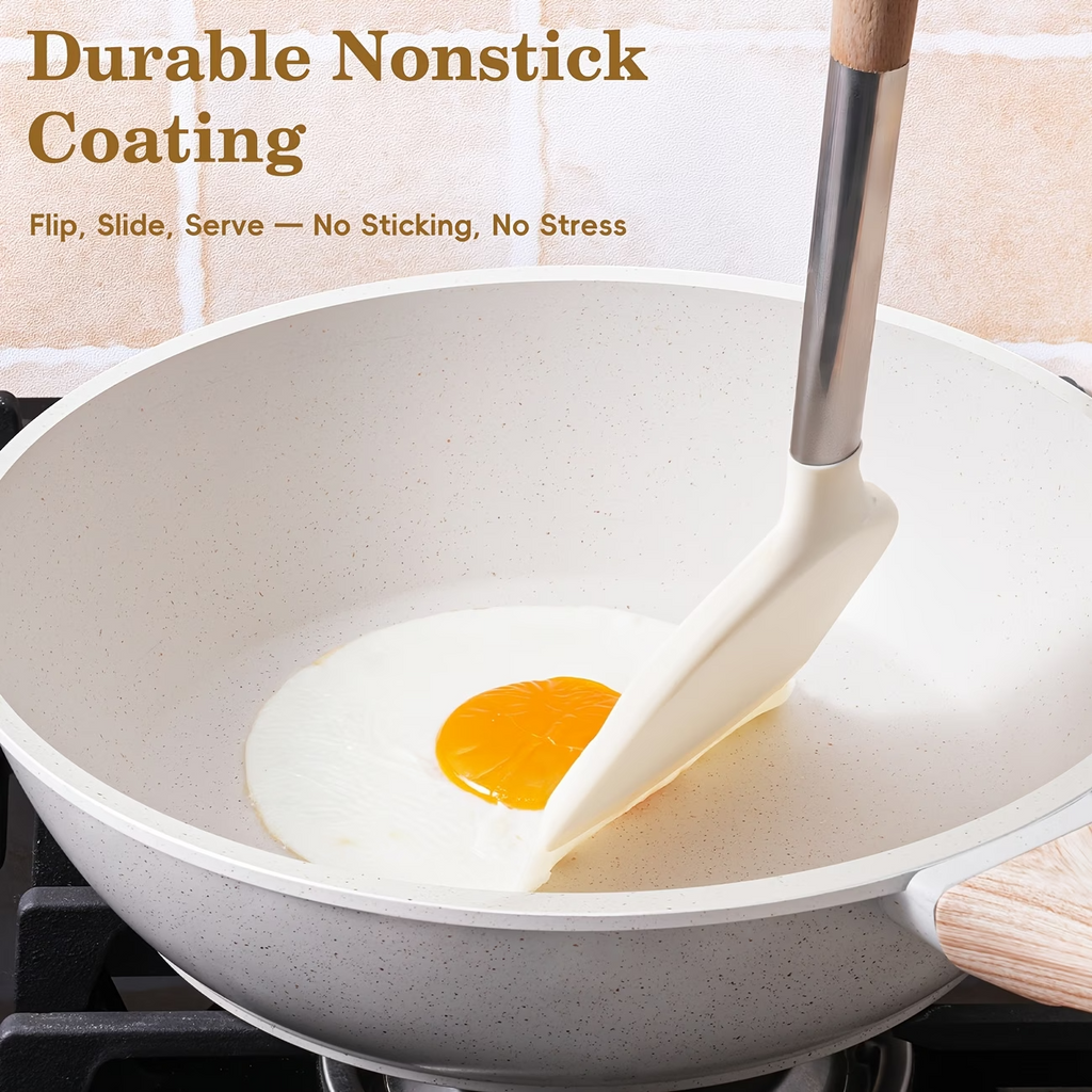 12PCS Granite Cookware Set Nonstick Pots Pans Induction All Stovetops