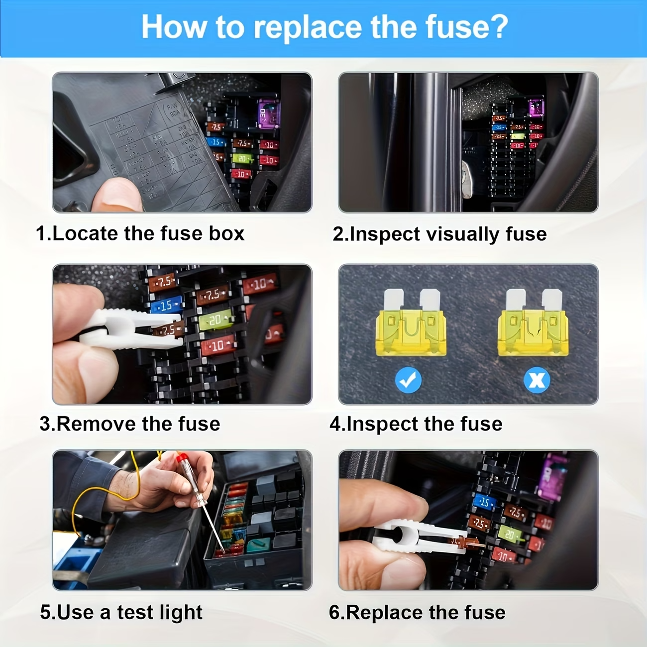 180 PCS Automotive Fuse Kit Mini Standard Micro Blade Fuses Set