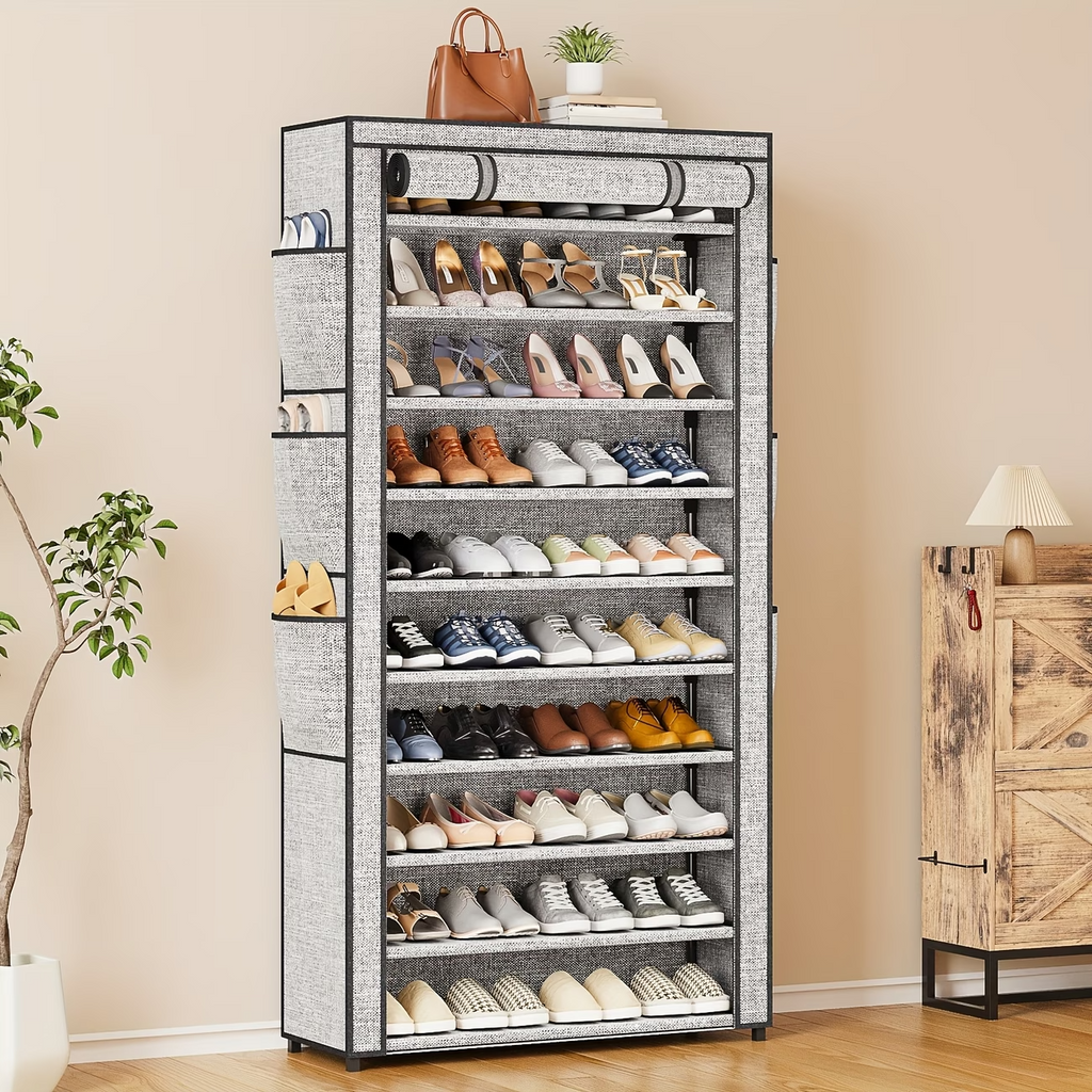 10 Tier Shoe Rack Storage Cabinet Organizer 50-56 Pairs Closet Entryway Tall